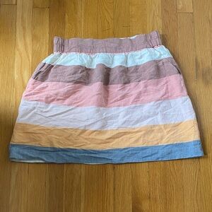 LOFT Colorful Striped Mini Skirt